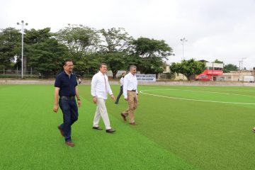 Inaugura Rutilio Escandón rehabilitación de la Unidad Deportiva de Berriozábal