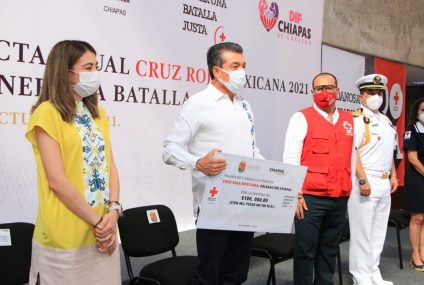 Rutilio Escandón llama al pueblo chiapaneco a participar en Colecta Anual Cruz Roja Mexicana 2021