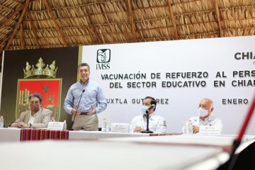 Rutilio Escandón, Luciano Concheiro y Zoé Robledo anuncian vacunación de refuerzo anticovid a personal educativo
