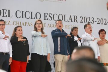 Rutilio Escandón inaugura el Ciclo Escolar 2023-2024 desde la Escuela Primaria “Plan de Ayala”, en Tuxtla Gutiérrez